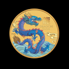 2024 Perth Mint Lunar Year of the Dragon 1/10oz gold bullion coin featuring coloured blue dragon design