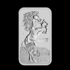 2026 Lunar Year of the Horse 1oz silver rectangular coin featuring rearing horse design