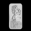 2026 Perth Mint Lunar Year of the Horse 1oz silver rectangular coin angled view featuring rearing horse design