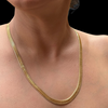 18K gold heart beads necklace with polished gold bead accents