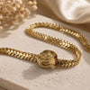 Japanese-Made 18K Gold Heart Biz Necklace – Unisex 49.91g