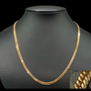 Japanese 12-cut 18K gold Kihei necklace on black display with close-up of chain detail