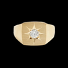 Japanese Handcrafted 18K Gold Men's Signet Ring – 27g