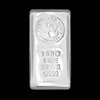 : The Perth Mint 1kg silver cast bar featuring 999.9 fine silver and Perth Mint swan logo