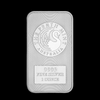 Perth Mint Kangaroo 1oz 9999 fine silver minted bar front featuring The Perth Mint swan logo