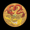 Chinese Myths & Legends Red Dragon and Yellow Koi 2024 1oz Gold Bullion Coin