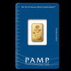 PAMP Suisse 2.5g Rosa gold minted bar in blue assay card featuring embossed rose design