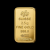 PAMP Suisse 2.5g Rosa 999.9 fine gold minted bar reverse showing weight, purity and hallmark